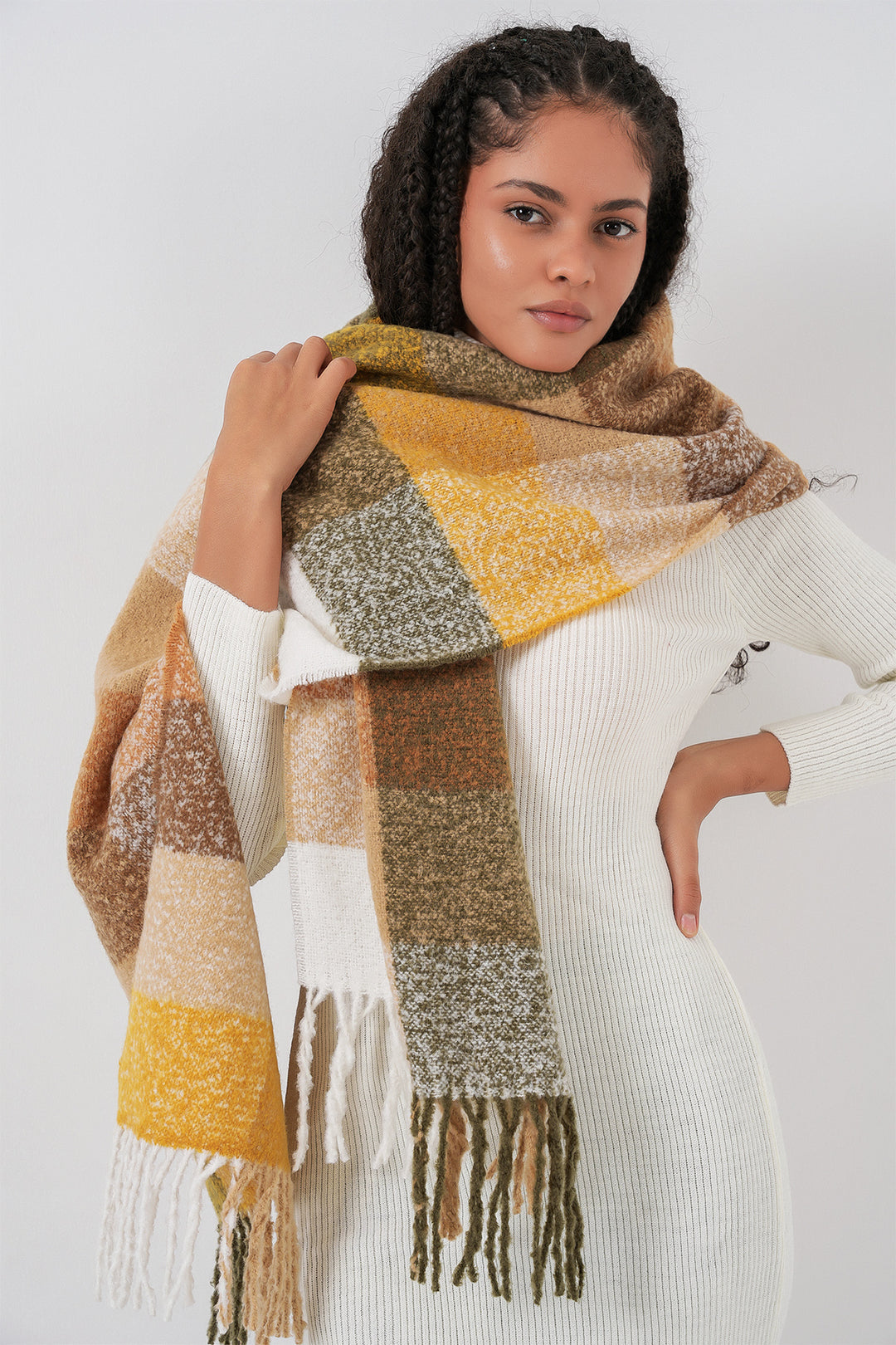 BGD Women Women's Soft Textured Thick Scarf 15951 - Mustard - Tonalá
