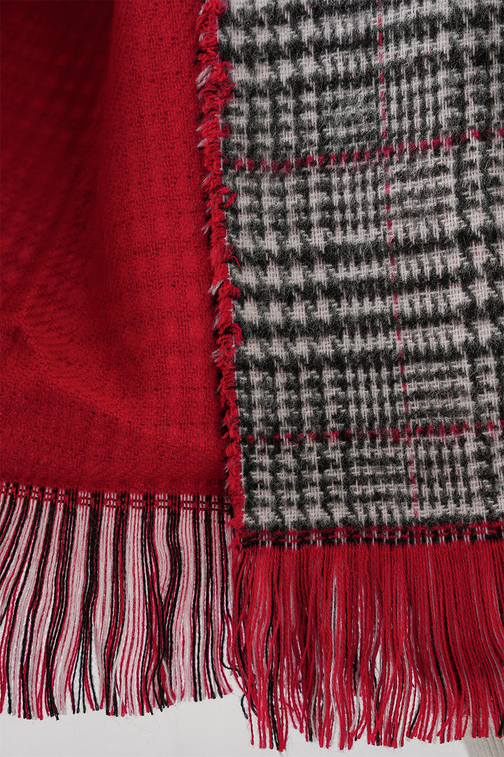 BGD Women Women's Soft Textured Thick Scarf Shawl 15951 - Red - Lamía