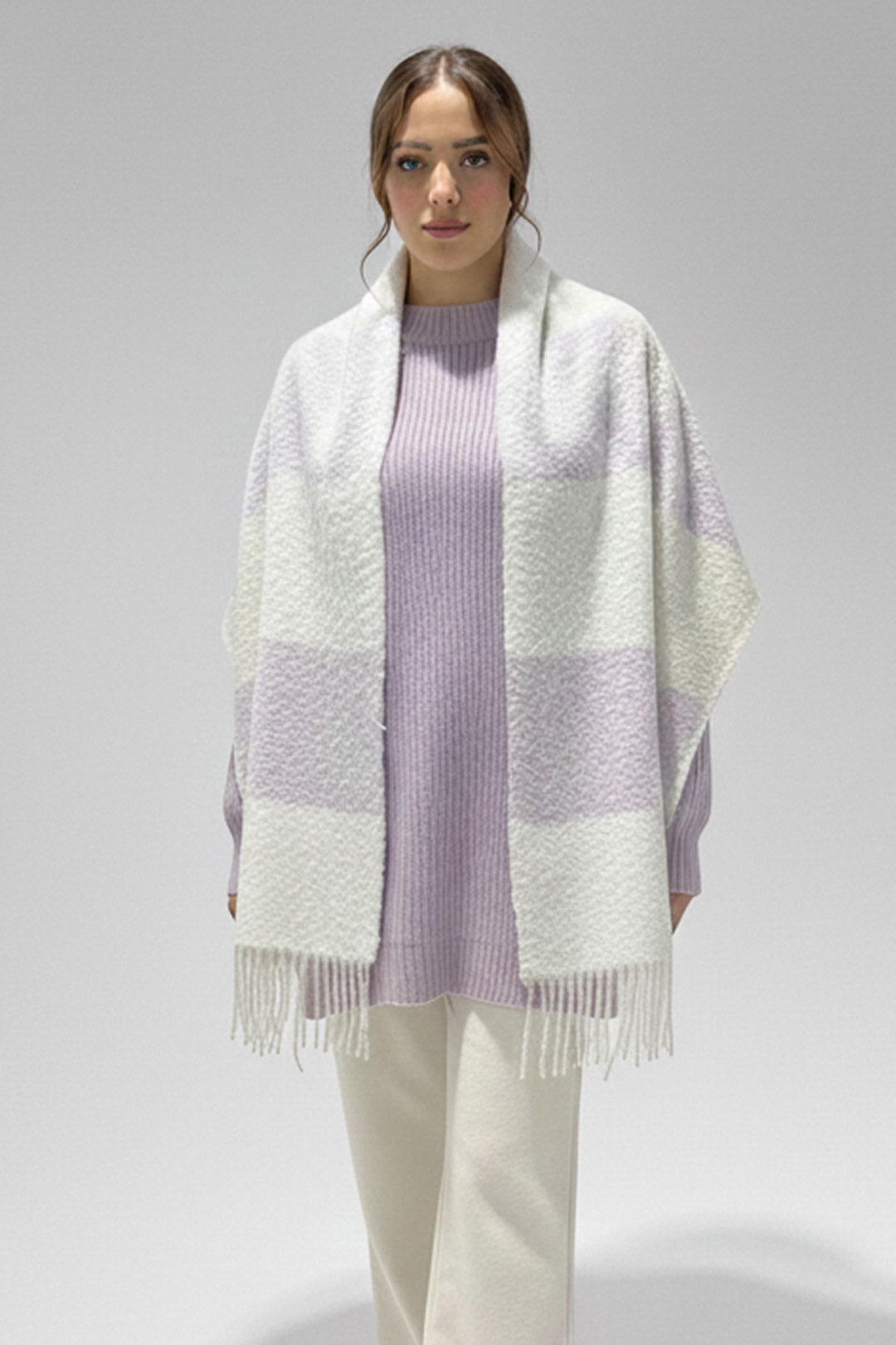BGD Women Woman Soft Textured Thick Scarf 15951 - Lilac - Hyde