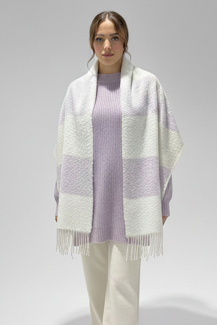 BGD Women Woman Soft Textured Thick Scarf 15951 - Lilac - Hyde