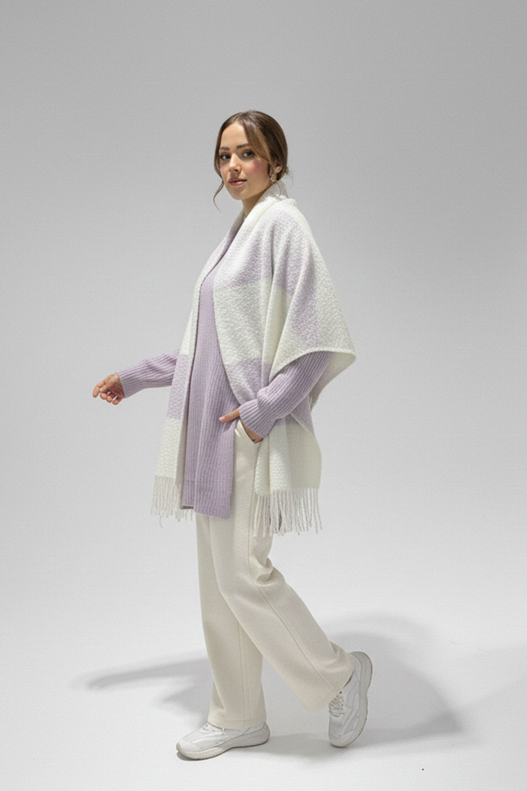 BGD Women Woman Soft Textured Thick Scarf 15951 - Lilac - Hyde