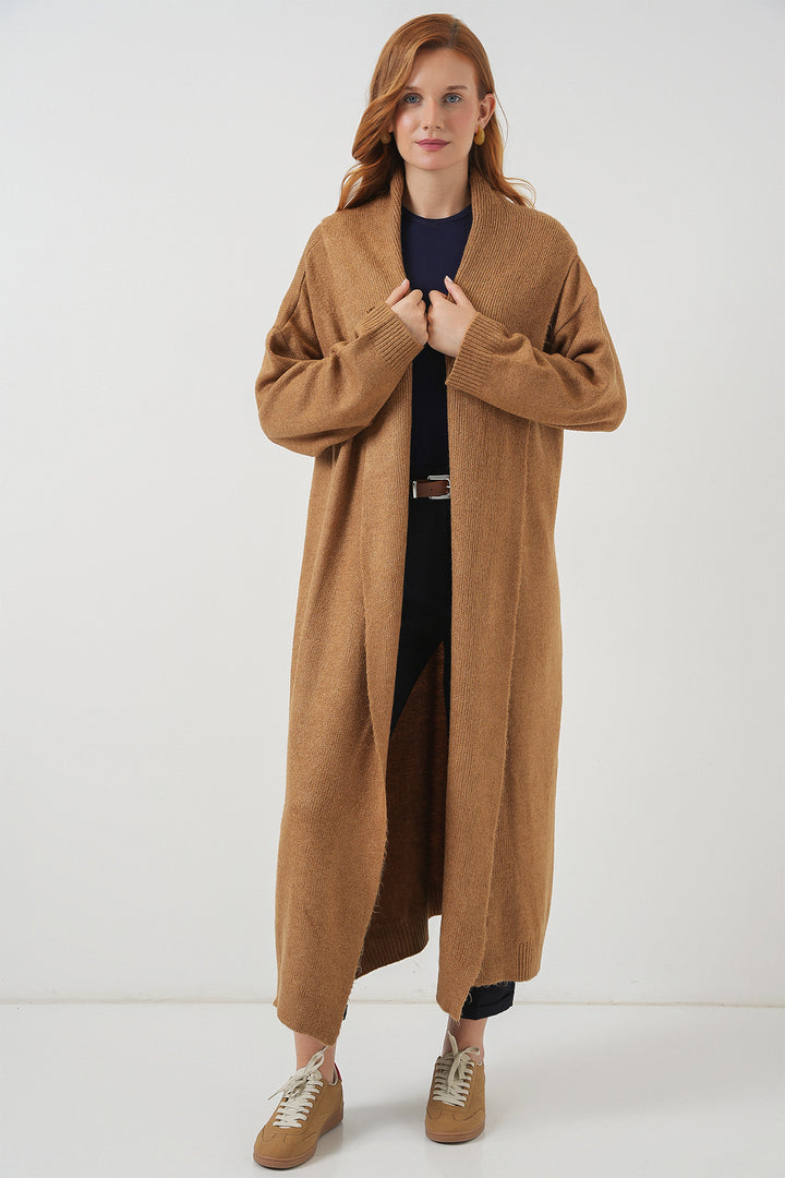 BGD Women Woman Long Oversized Knit Cardigan 15924 - Mustard - Riviera Beach