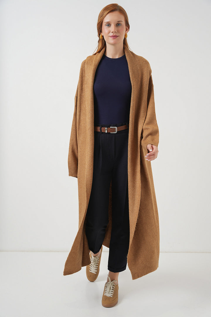 BGD Women Woman Long Oversized Knit Cardigan 15924 - Mustard - Riviera Beach