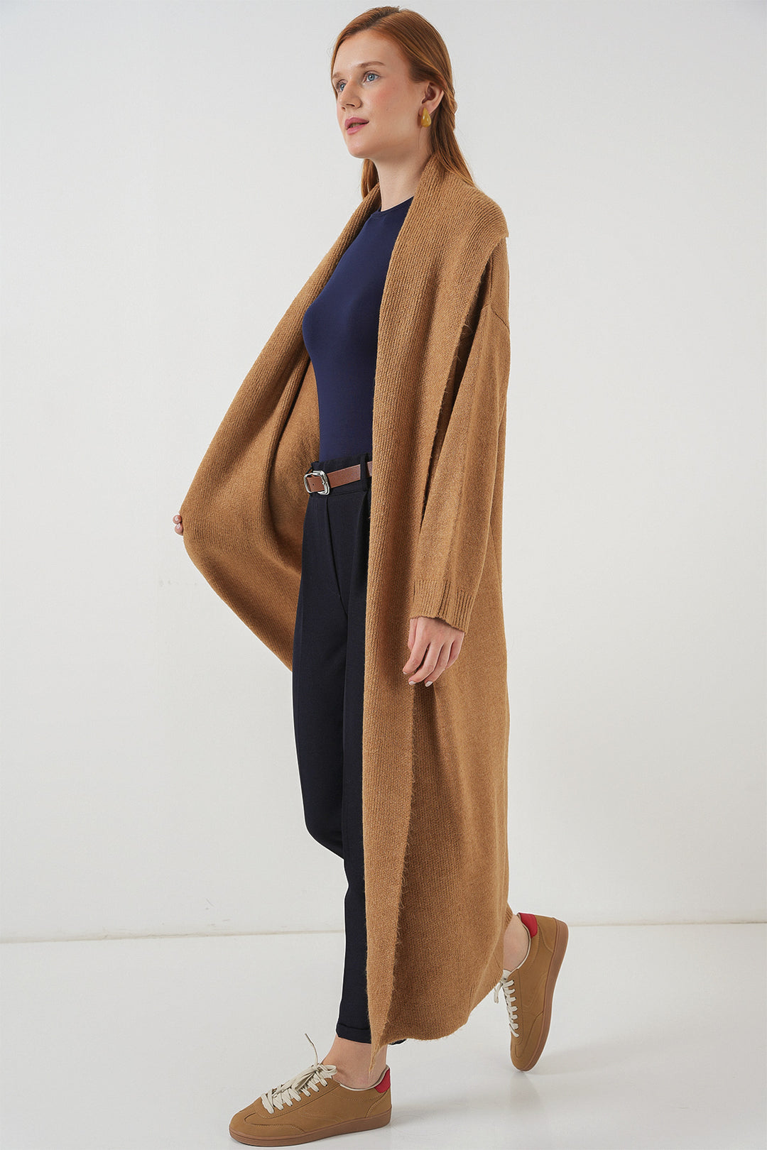 BGD Women Woman Long Oversized Knit Cardigan 15924 - Mustard - Riviera Beach