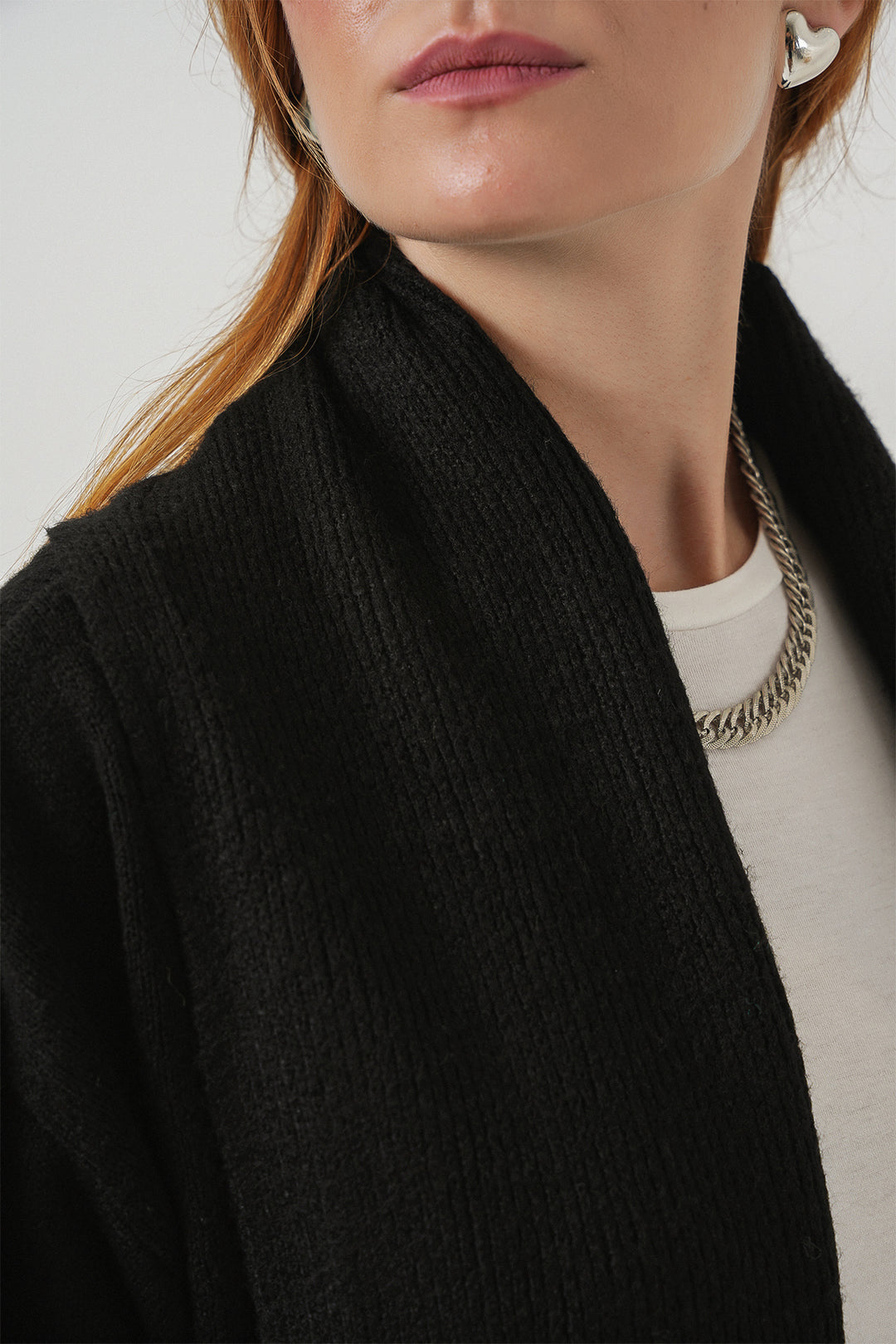 BGD Women Women's Long Oversized Knit Cardigan 15924 - Black - Boston