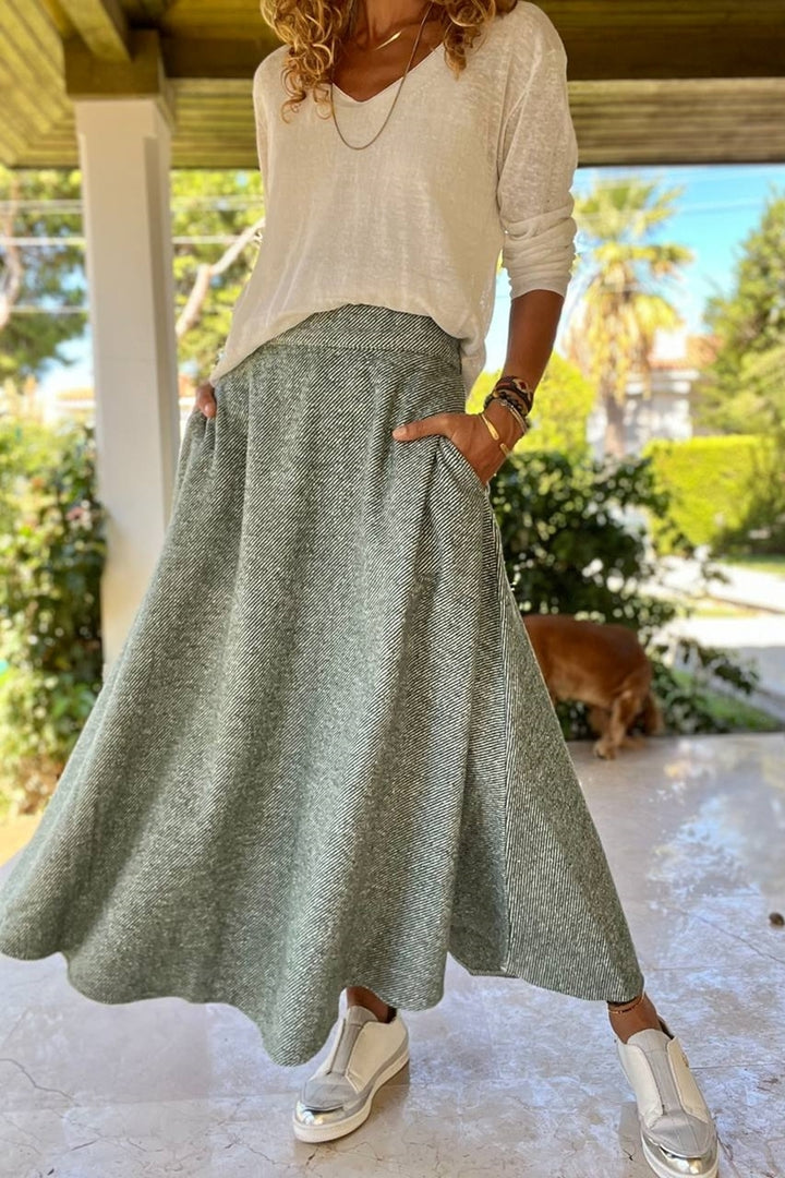 معطف طويل ناعم الملمس بجيب زمردي للنساء من GNS BST700-3528 - Slidell
