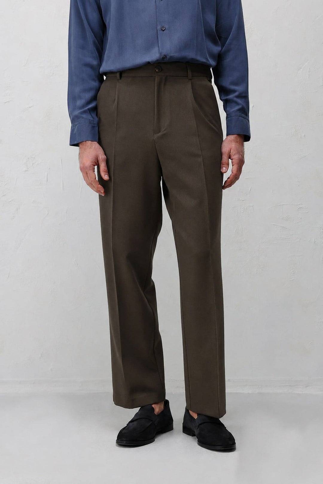 ANT Antioch Kahve 1 Relax Fit Pilili Erkek Pantolon - Tinley Park
