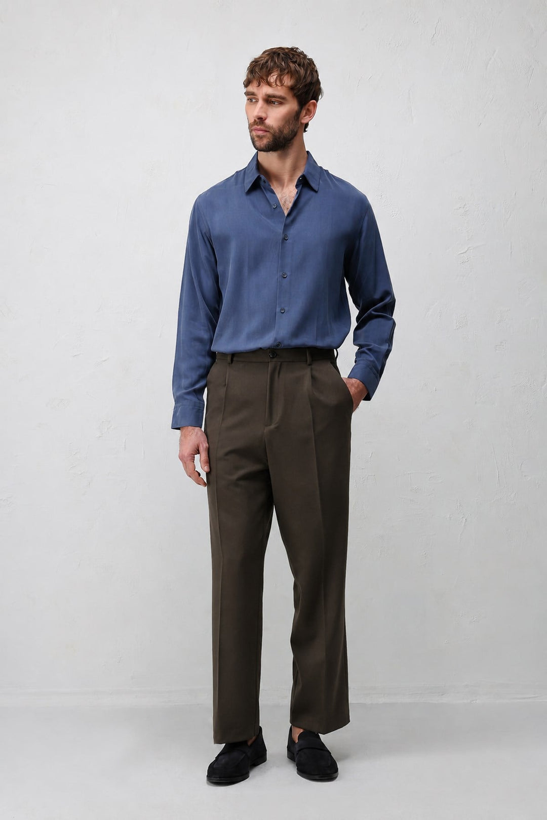 ANT Antioch Kahve 1 Relax Fit Pilili Erkek Pantolon - Tinley Park