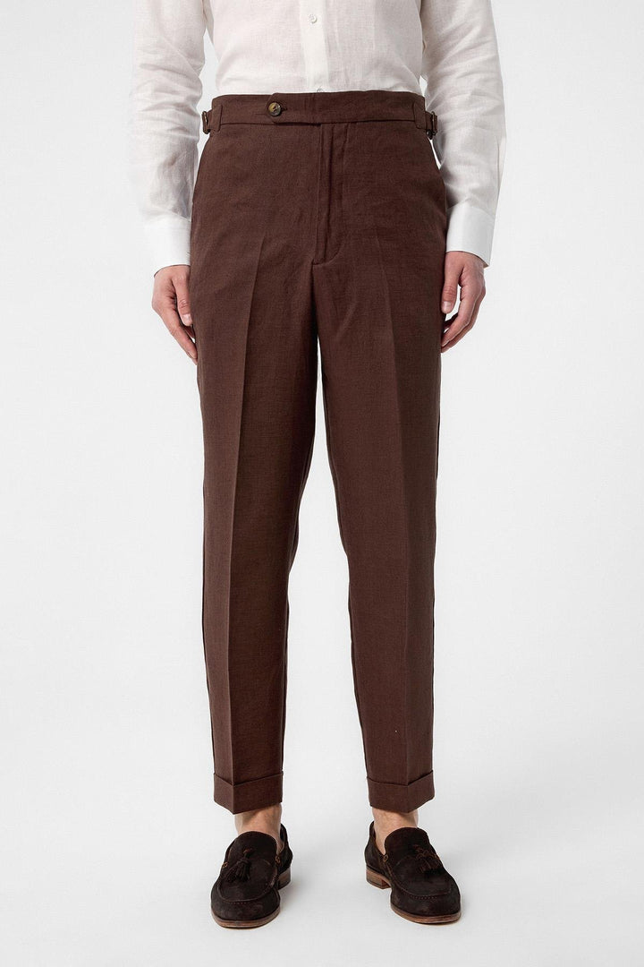 ANT Antioch Coffee 100% Linen Italian Cut Men's Pants - Torreón