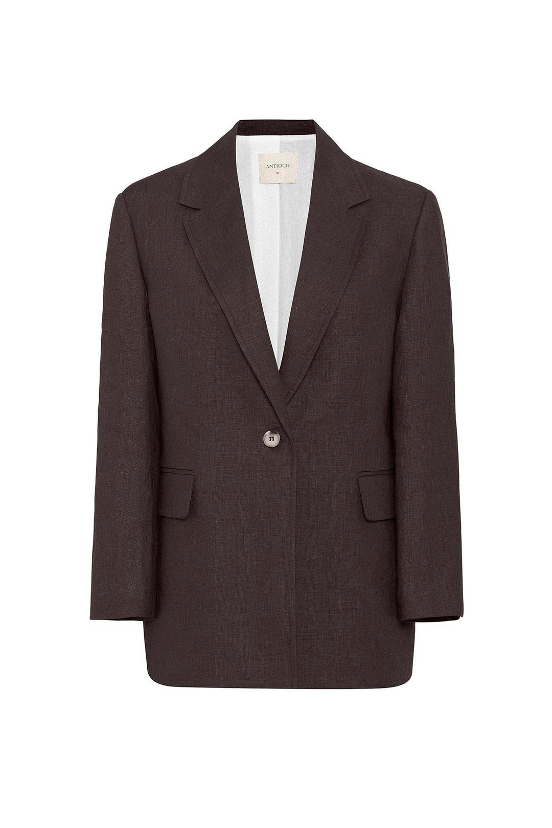 ANT Antioch Coffee 100% Linen Women's Blazer Jacket - Downers Grove