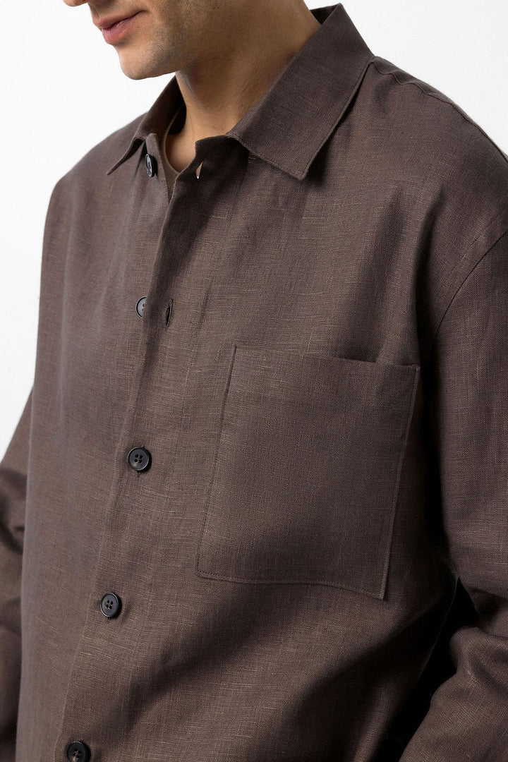 ANT Antioch Coffee 100% Linen Relax Fit Men's Slim Jacket - Edmonds