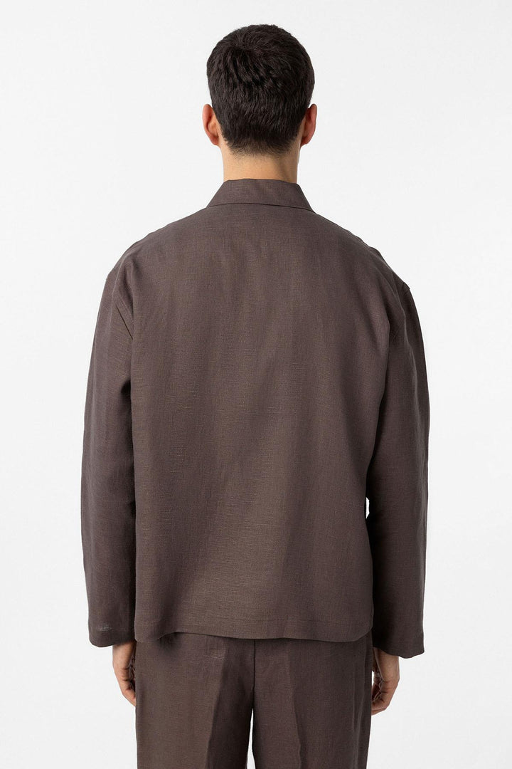 ANT Antioch Coffee 100% Linen Relax Fit Men's Slim Jacket - Edmonds