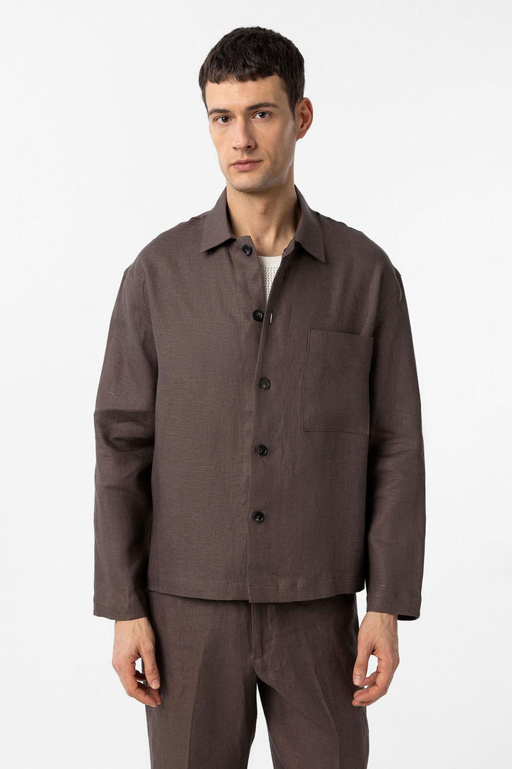 ANT Antioch Coffee 100% Linen Relax Fit Men's Slim Jacket - Edmonds