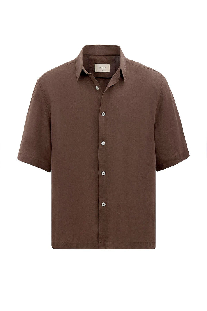 ANT Antioch Coffee 100% Linen Relaxed Fit Men's Shirt - Anzio