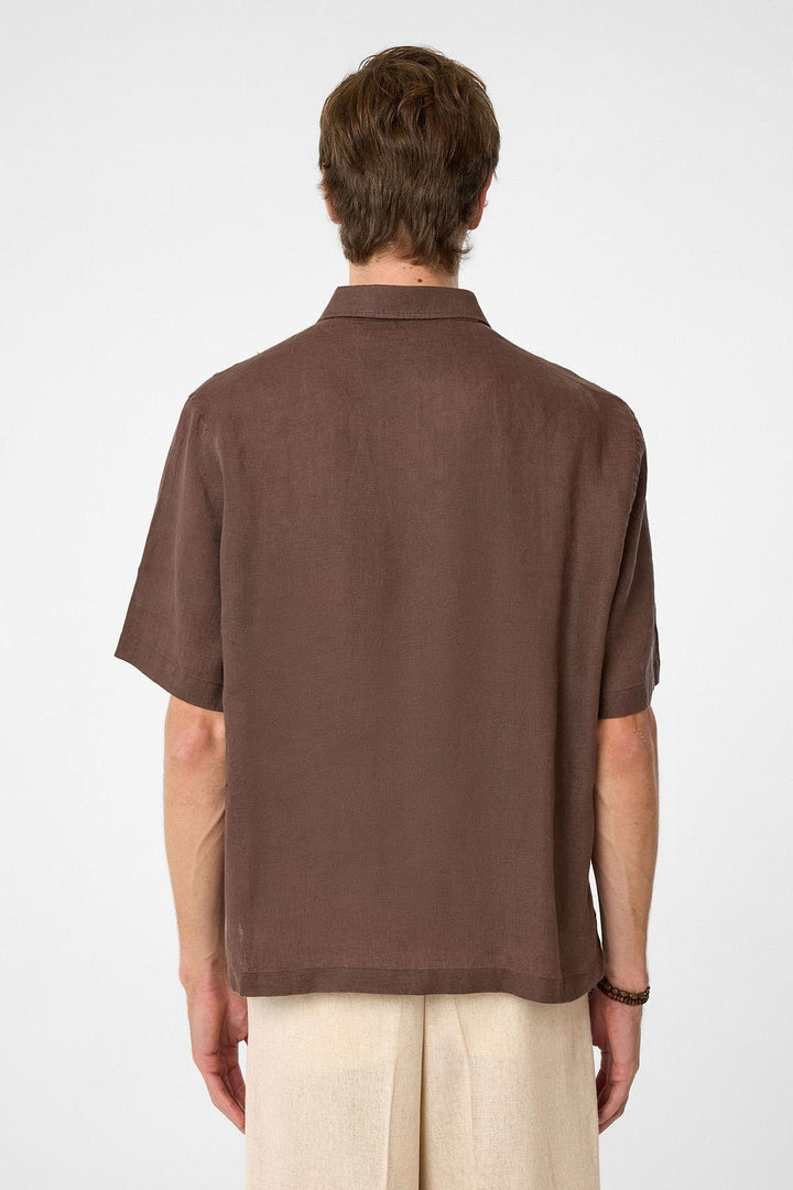 ANT Antioch Coffee 100% Linen Relaxed Fit Men's Shirt - Anzio