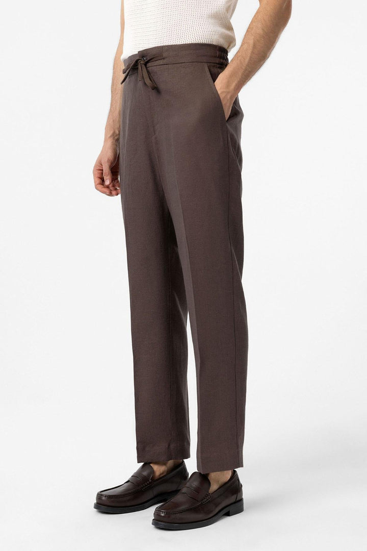 ANT Antioch Coffee 100% Linen High Waist Men's Pants - East Lansing