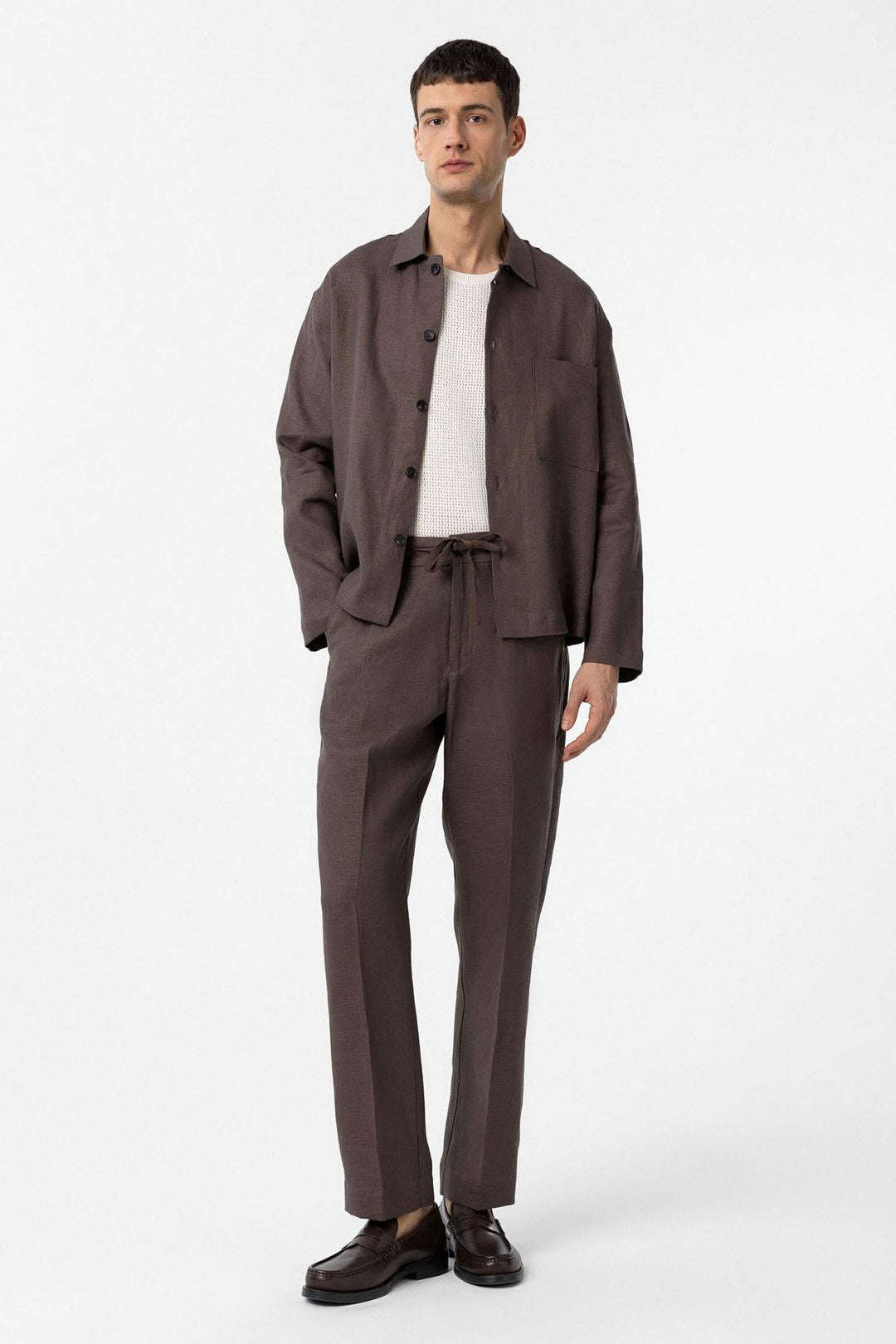 ANT Antioch Coffee 100% Linen High Waist Men's Pants - East Lansing