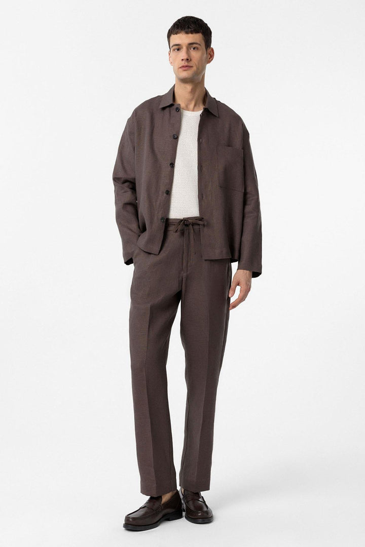 ANT Antioch Coffee 100% Linen High Waist Men's Pants - East Lansing