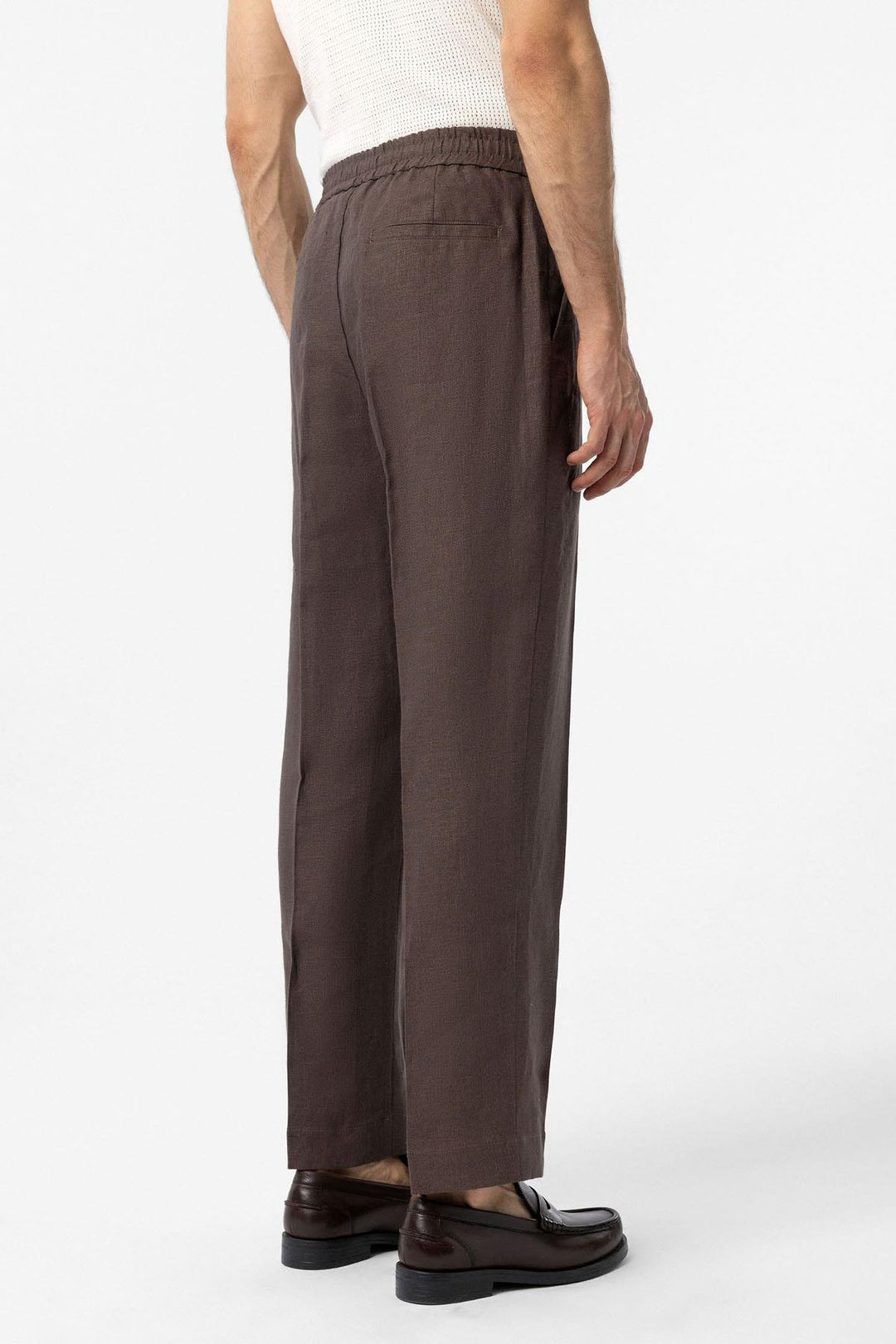ANT Antioch Coffee 100% Linen High Waist Men's Pants - East Lansing