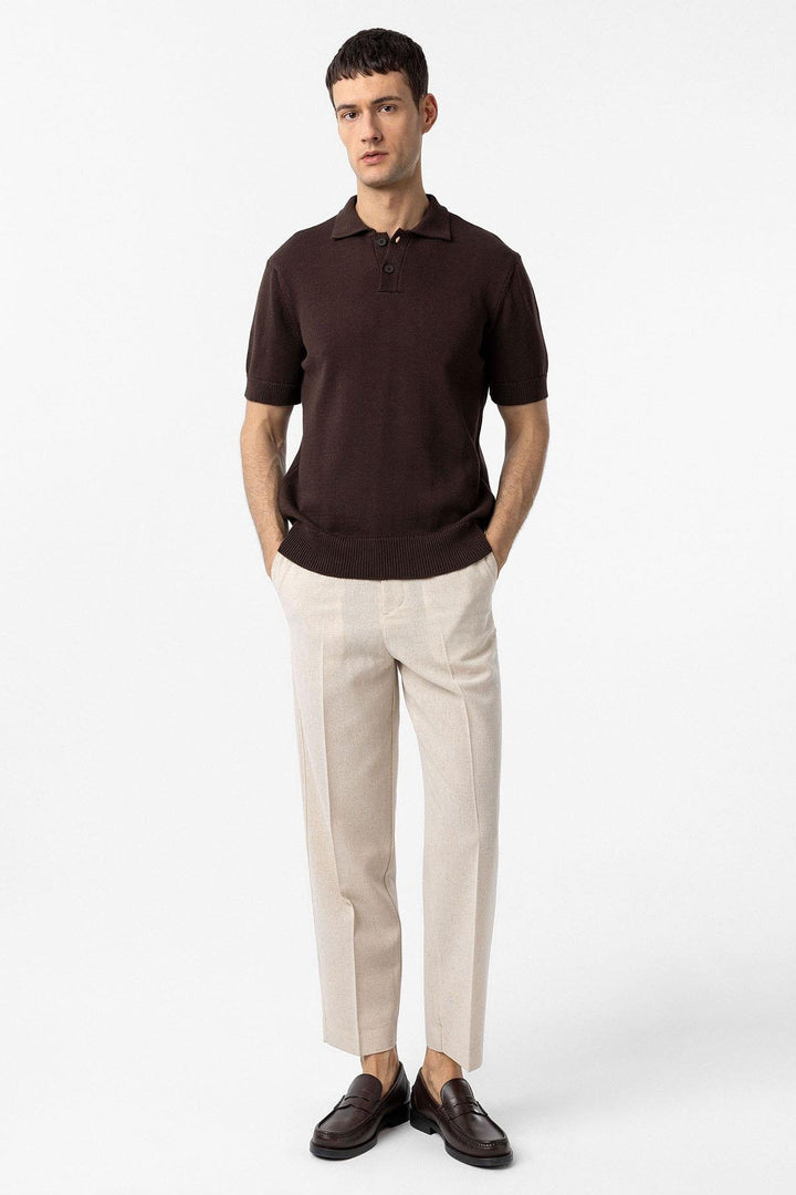 ANT Antioch Kahve 100% Pamuk Polo Yaka Triko T-Shirt - Chippenham