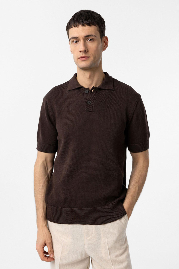 ANT Antioch Kahve 100% Pamuk Polo Yaka Triko T-Shirt - Chippenham