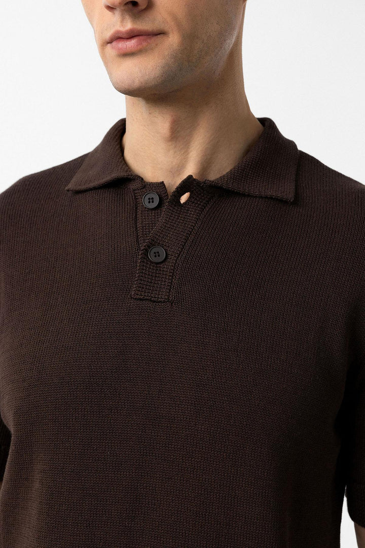 ANT Antioch Kahve 100% Pamuk Polo Yaka Triko T-Shirt - Chippenham