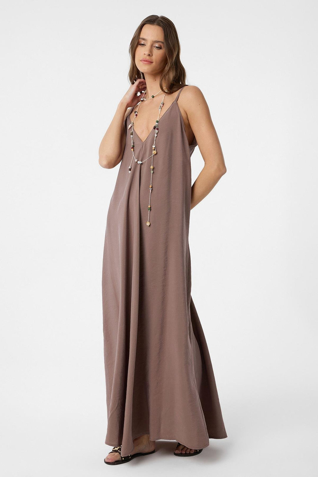 ANT Antioch Coffee Strap Modal Long Women's Dress - Pforzheim