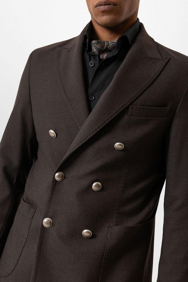 ANT Antioch Coffee Unlined Double-Breasted Men's Blazer Jacket - Maintal