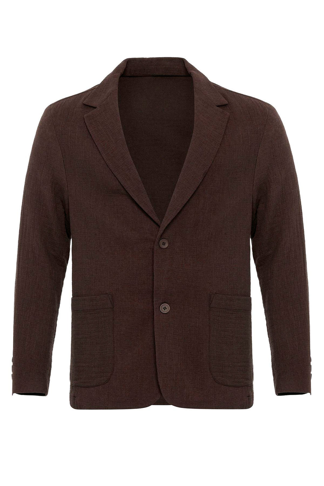 ANT Antioch Kahve Astarsız Torba Cepli Erkek Blazer Ceket - Marsala