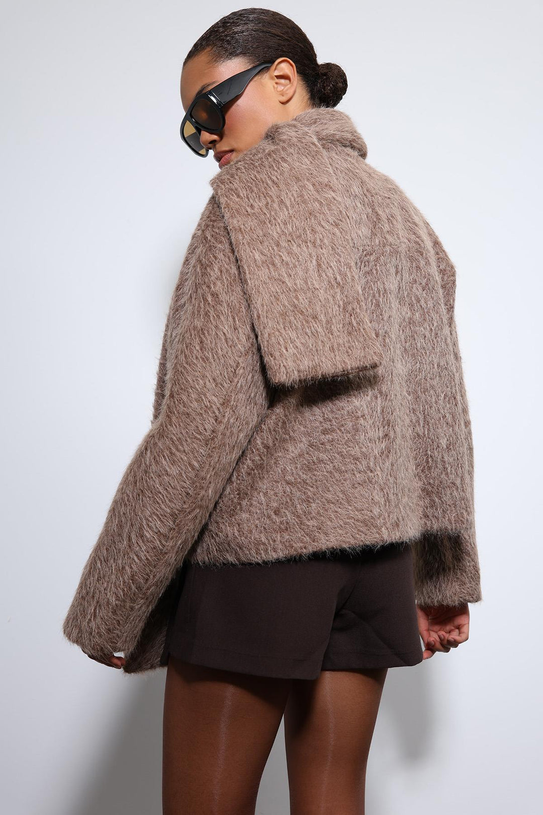 ANT Antioch Kahve Atkı Yaka Suni Kürklü Kaban - Stains