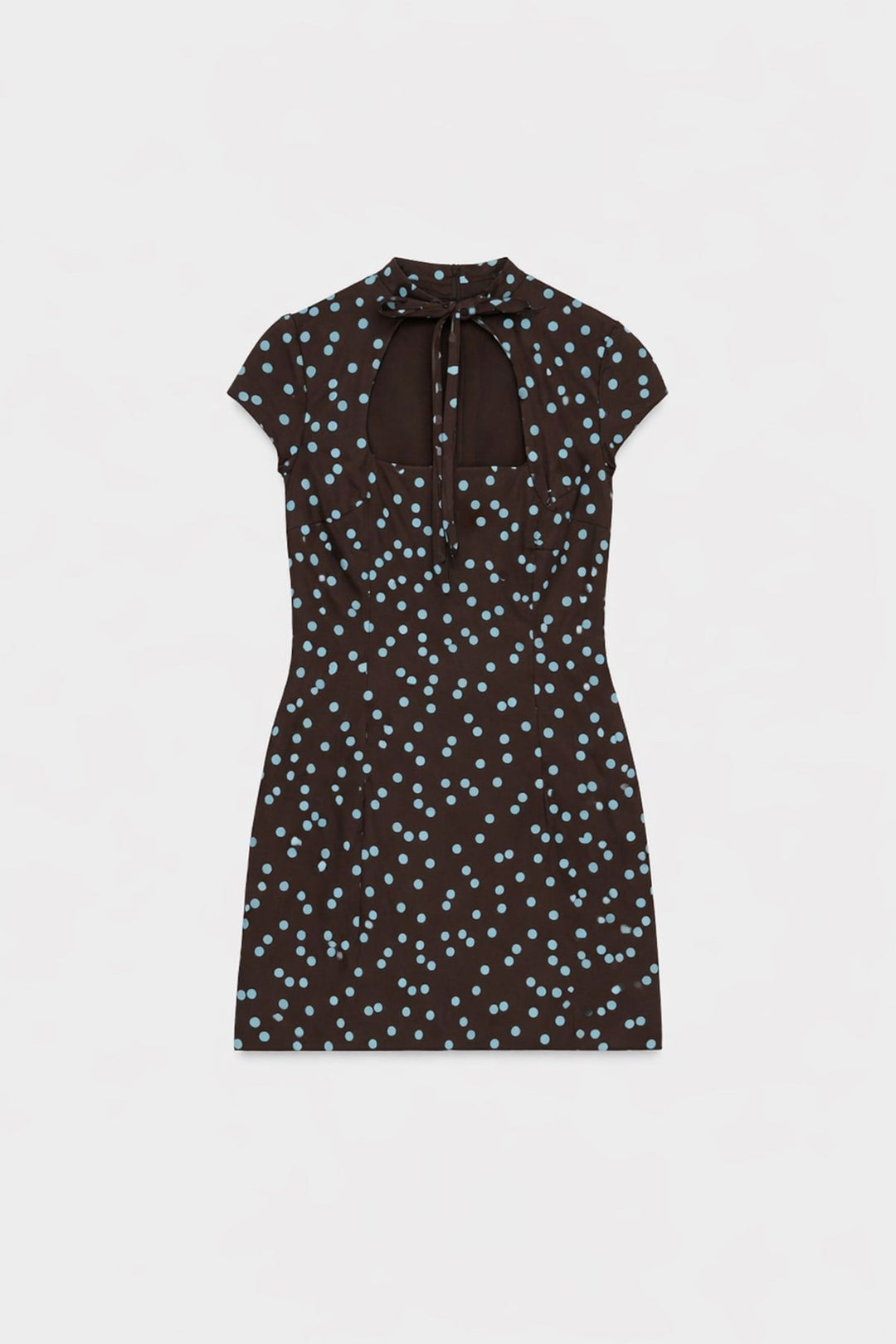 ANT Short Dress with Lace-Up Polka Dot Pattern - Bagheria