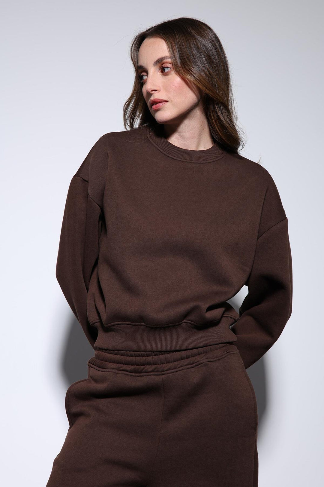 ANT Antioch Kahve Basic Kadın Sweatshirt - Bath