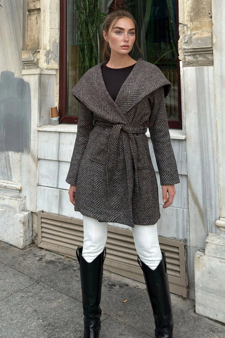 Coffee Tied Waistcoat Coat BCBSK-25700-3688 - Noordwijk