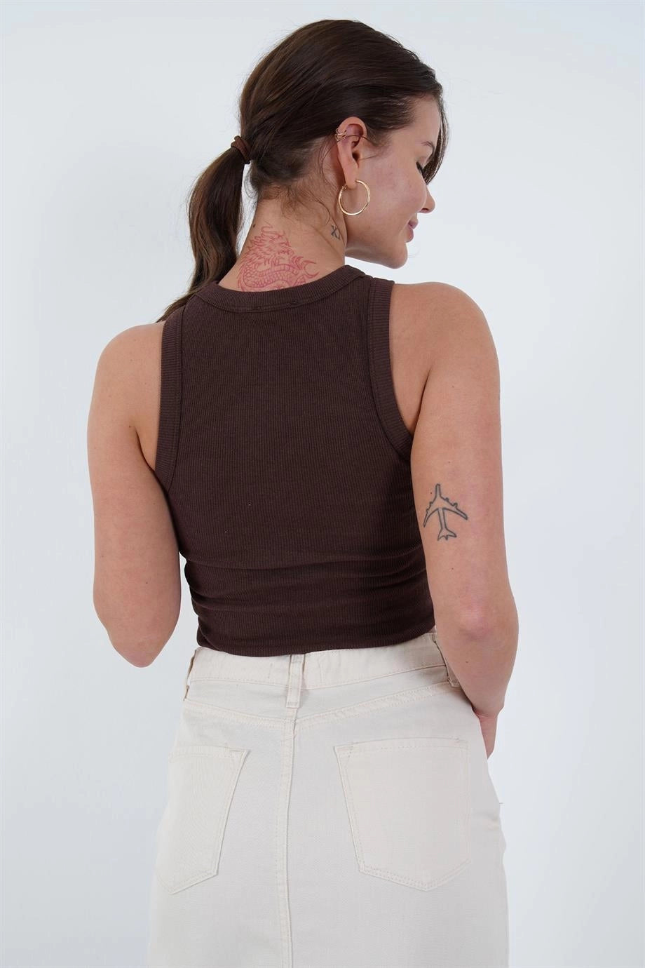 Coffee Bicycle Collar Eyebrow Corset Blouse CO-2523254307 - Union City