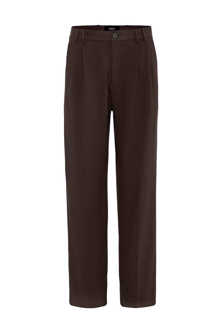 ANT Antioch Kahve Çift Pileli Baggy Fit Erkek Pantolon - Horsham