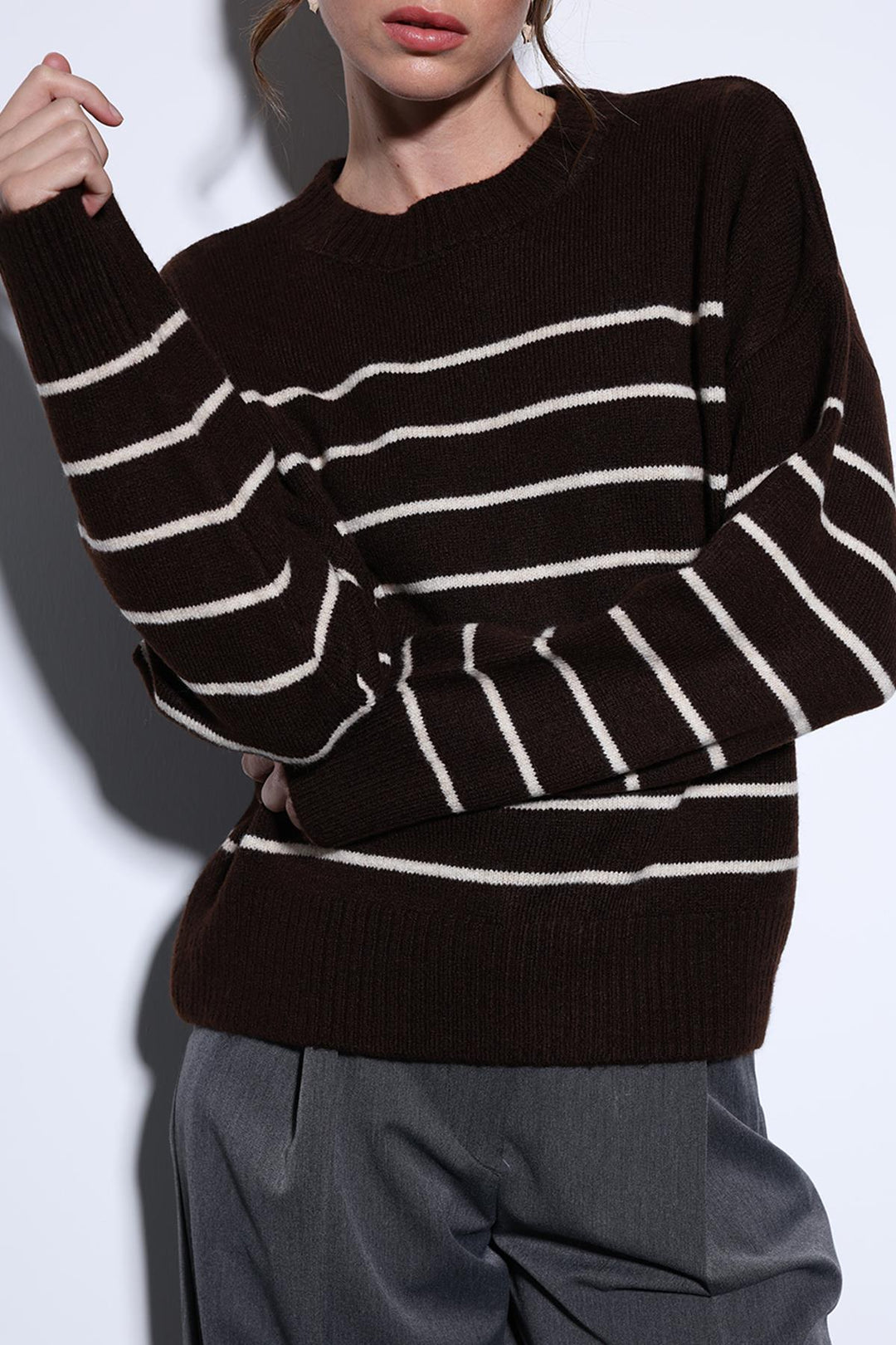 ANT Antioch Coffee Striped Sweater - Lancaster