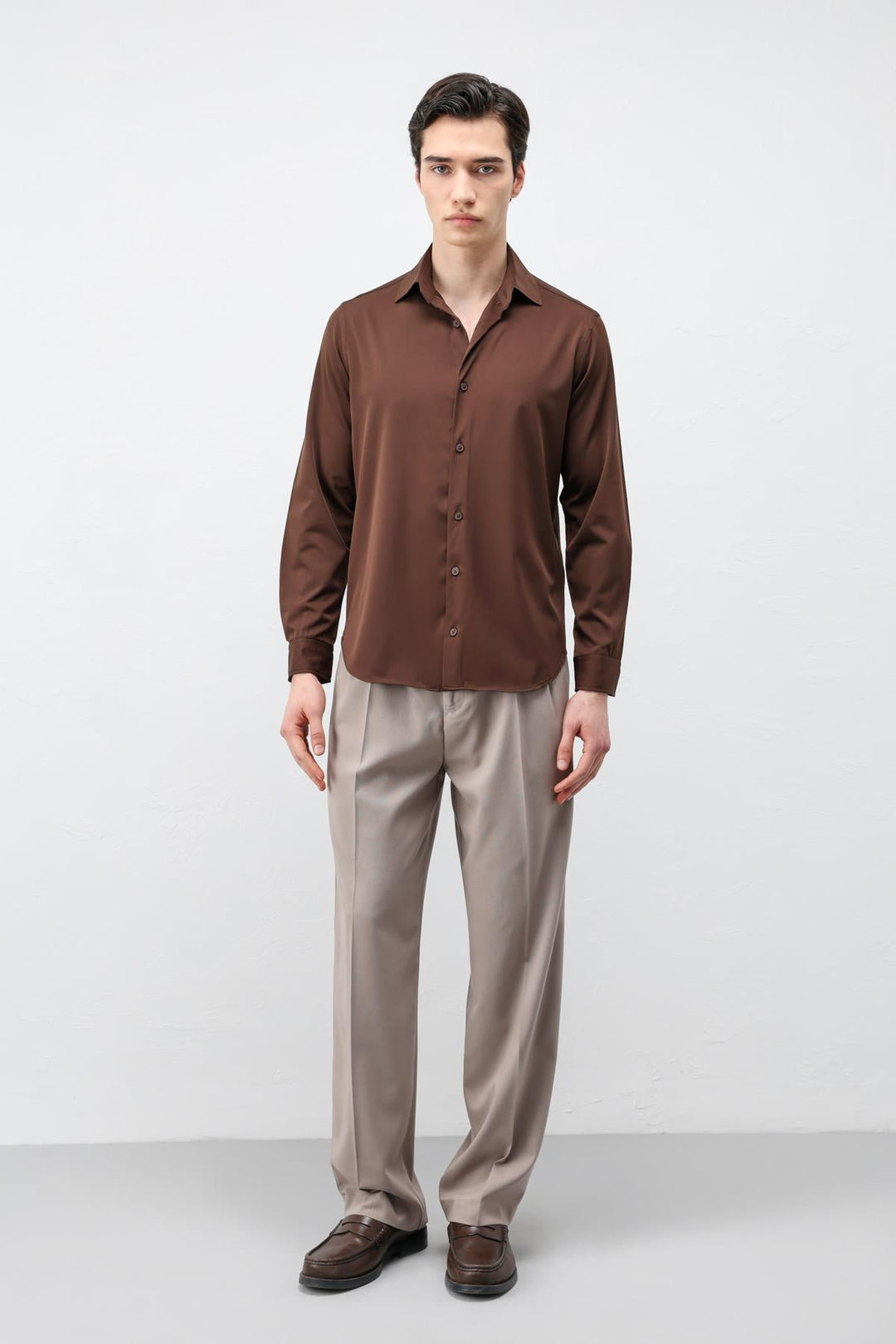 ANT Antioch Kahve Comfort Slim Erkek Gömlek - Council Bluffs