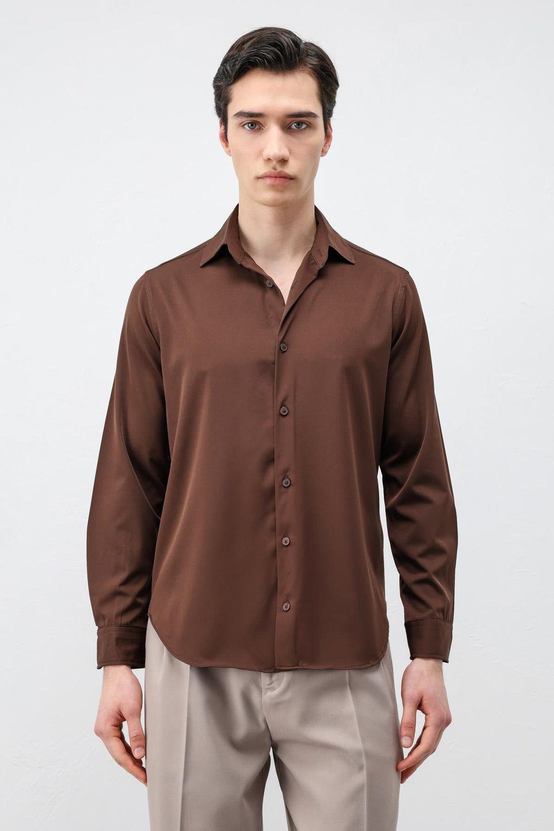 ANT Antioch Kahve Comfort Slim Erkek Gömlek - Council Bluffs