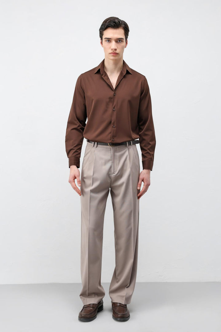 ANT Antioch Kahve Comfort Slim Erkek Gömlek - Council Bluffs