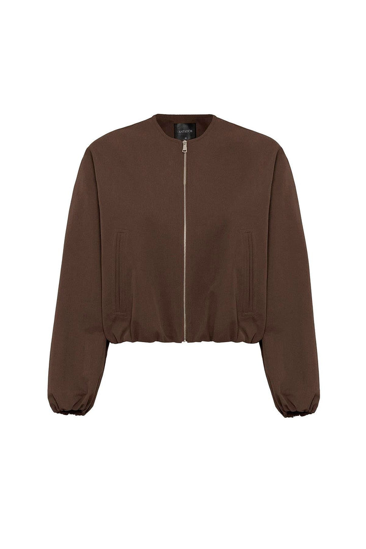 ANT Antioch Kahve Crop Kadın Bomber Mont - Stryi