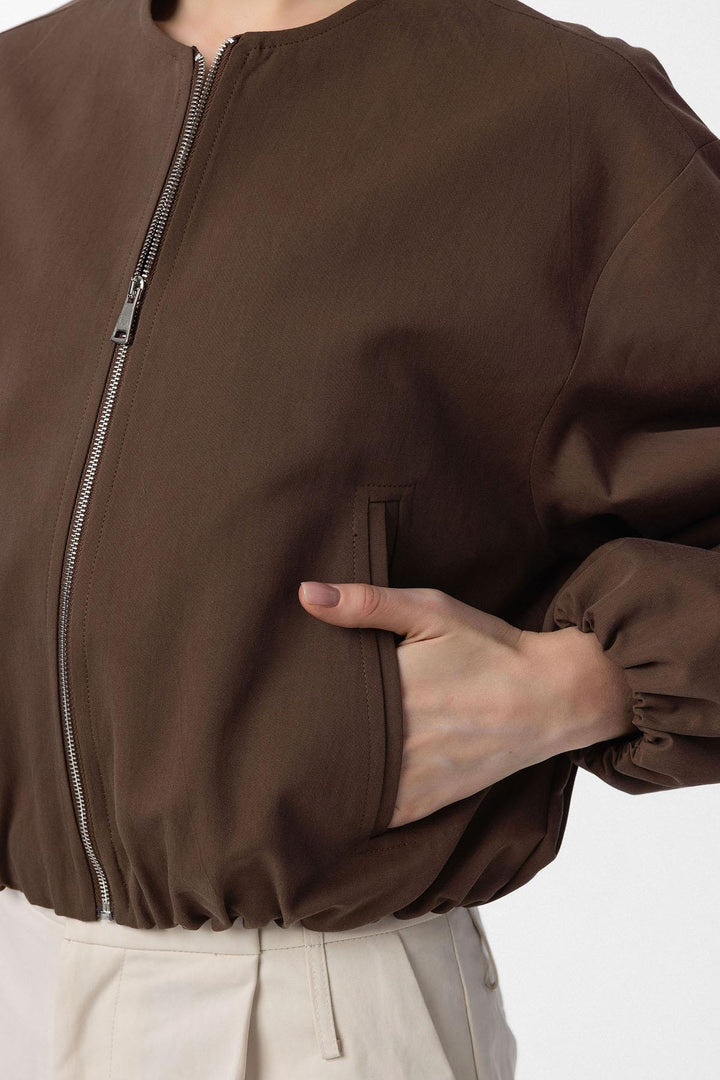 ANT Antioch Kahve Crop Kadın Bomber Mont - Stryi