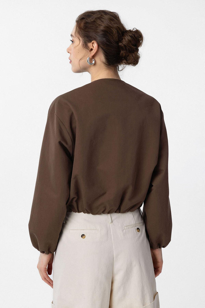 ANT Antioch Kahve Crop Kadın Bomber Mont - Stryi