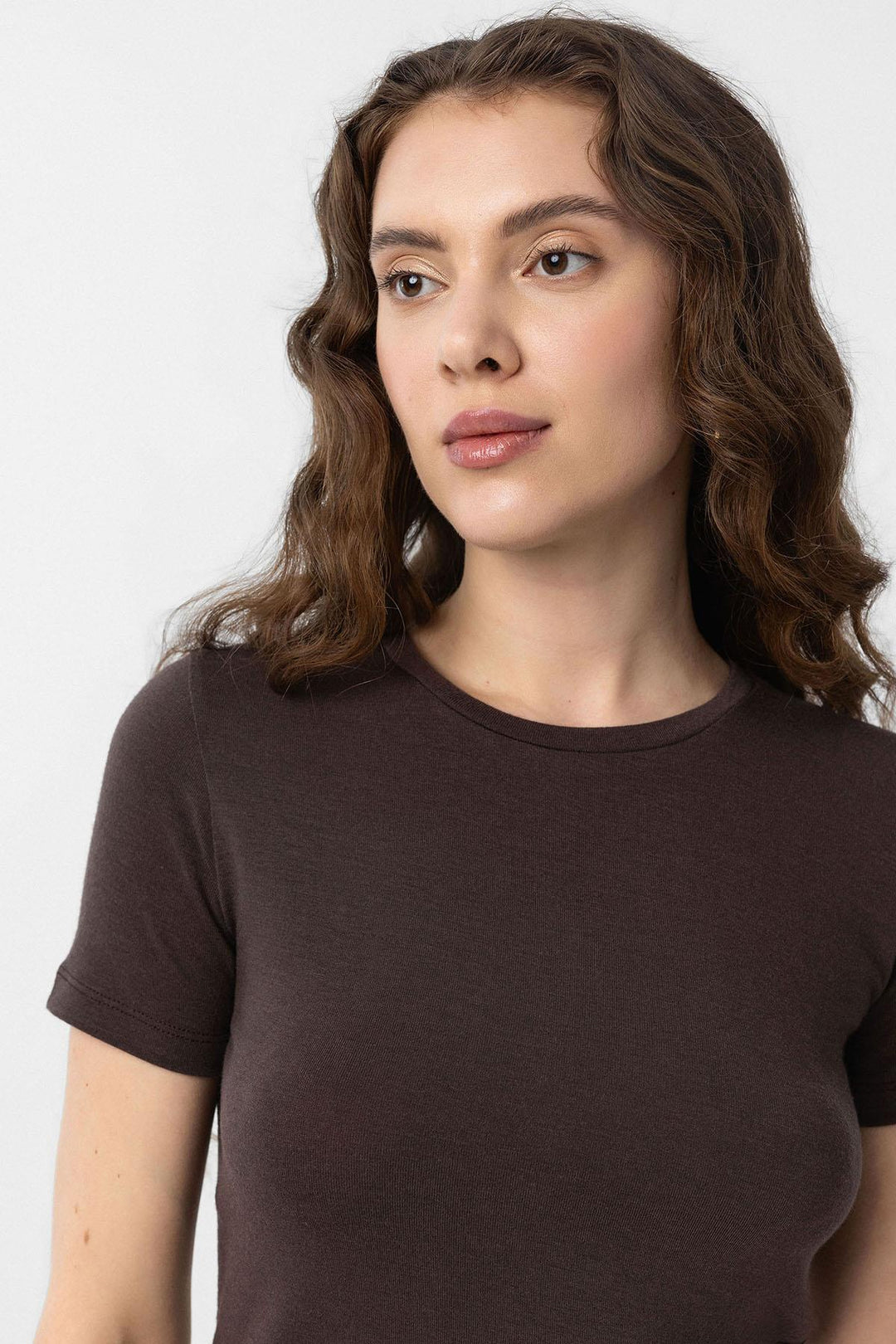ANT Antioch Kahve Crop Kadın T-Shirt - Ciudad de Allende