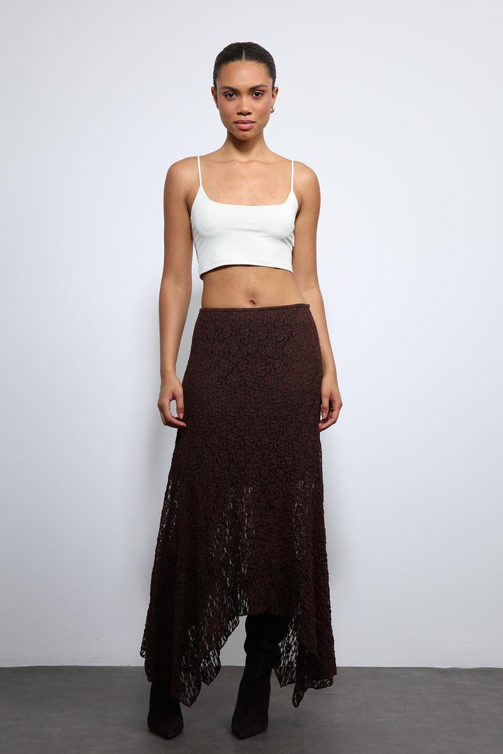 ANT Antioch Coffee Lace Midi Skirt - Sayreville