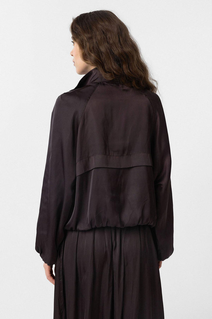 ANT Antioch Kahve Dik Yaka İnce Kadın Bomber Ceket - Lysychansk