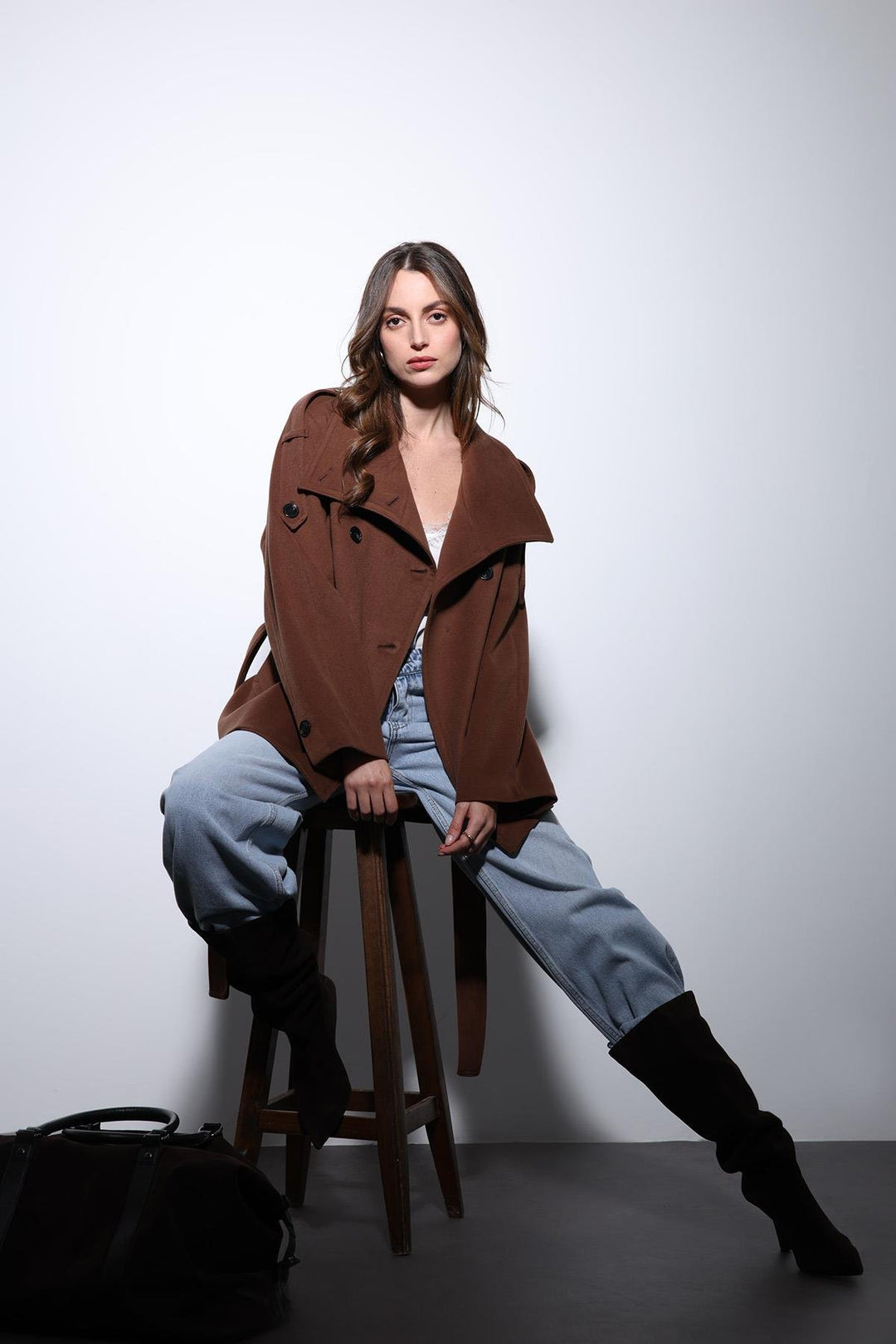 ANT Antioch Coffee V-neck Wrap Women's Coat - Bethesda