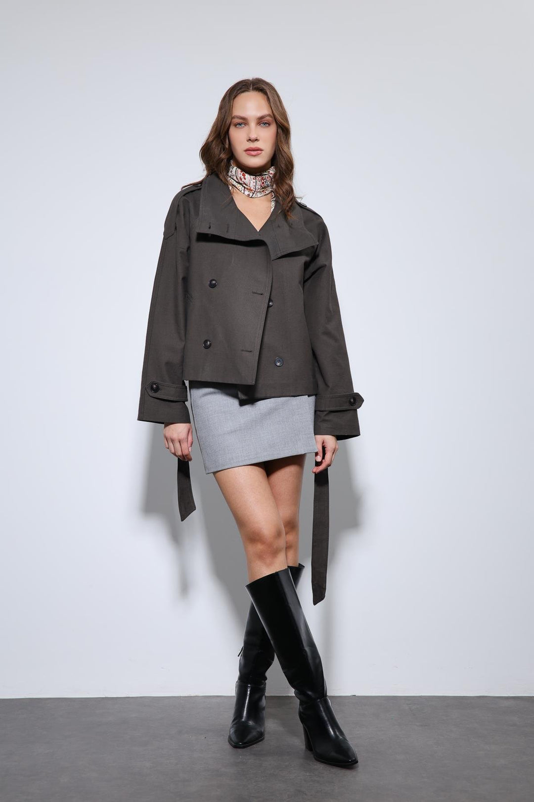 ANT Antioch Kahve Dik Yaka Kruvaze Trençkot - Waterbury