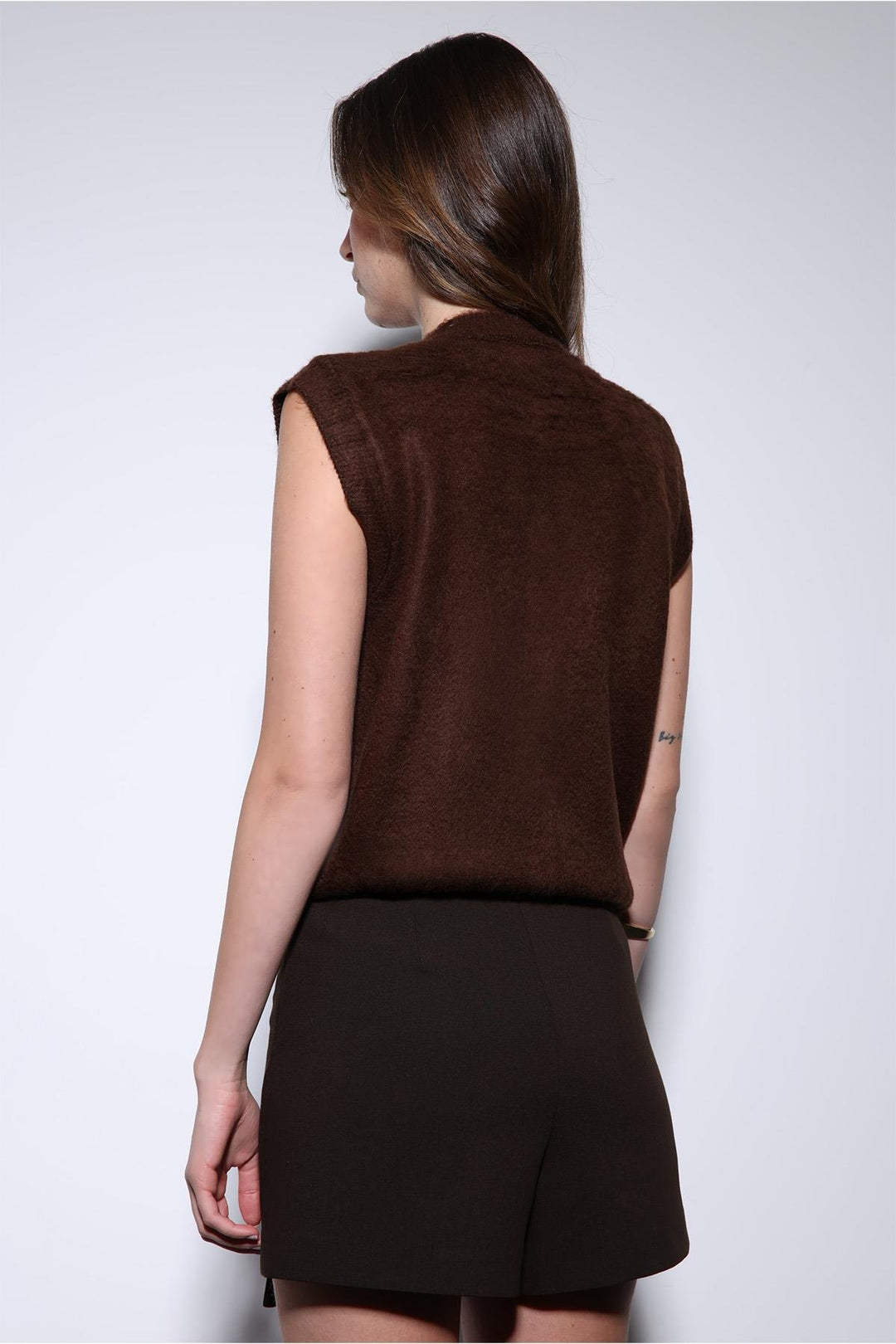 ANT Antioch Coffee-Colored Women's Knitted Vest - Scandicci