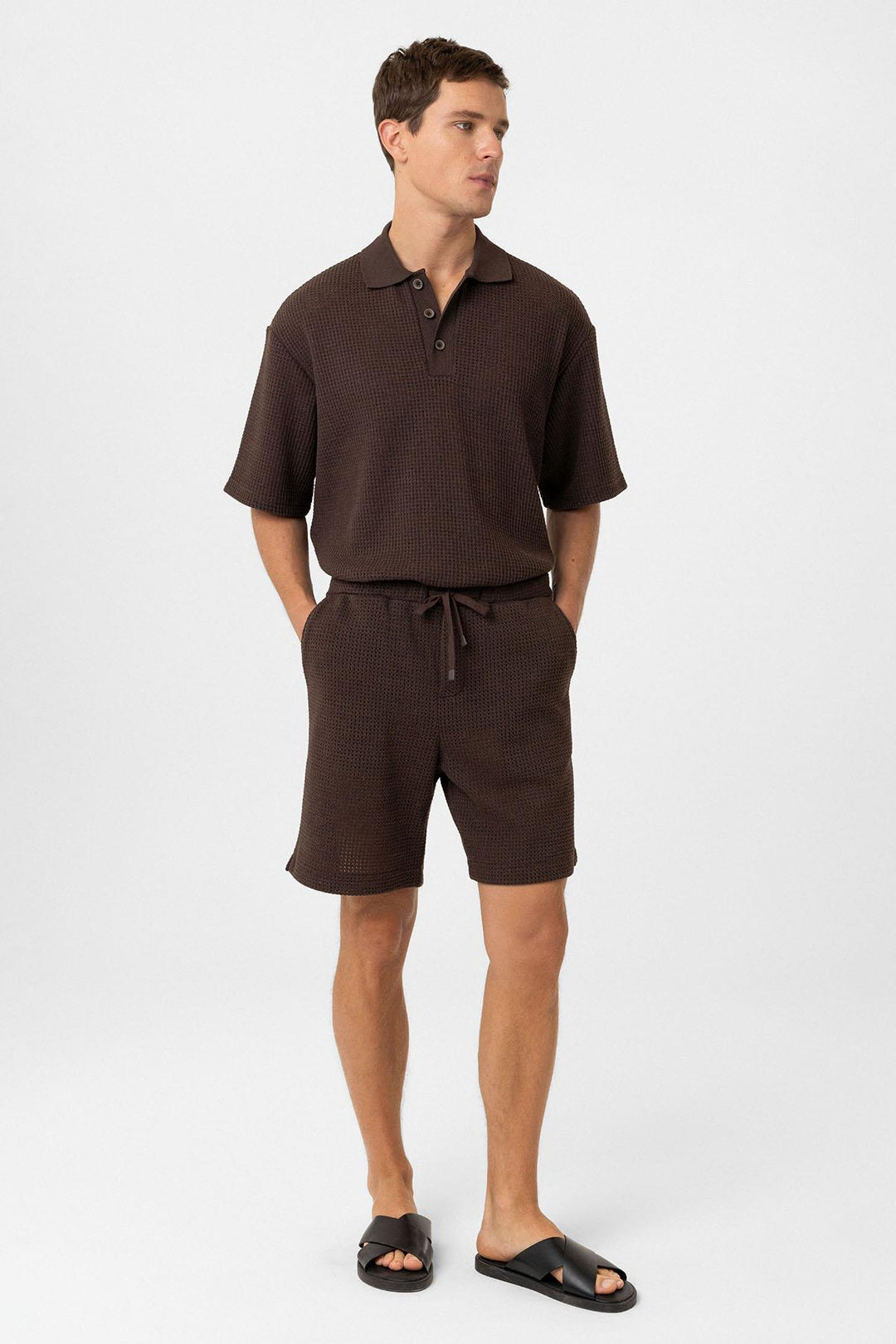ANT Antioch Coffee-Colored Relaxed Men's Shorts - San Antonio