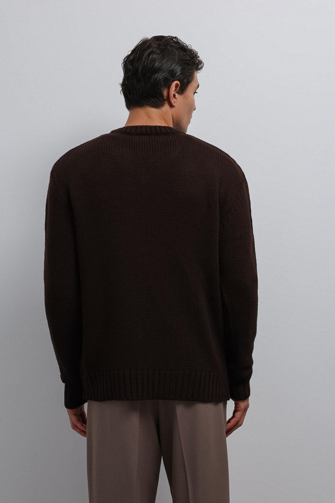 ANT Antioch Coffee-Colored V-Neck Men's Sweater - Marietta